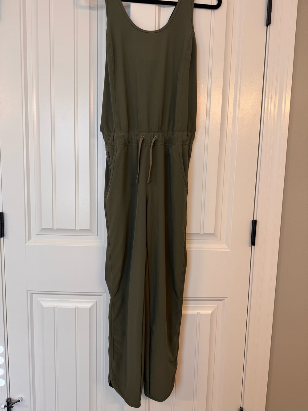 Patagonia Olive Green Sleeveless Drawstring Jumpsuit